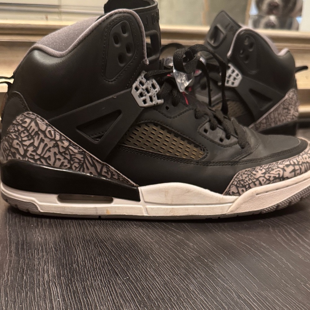 Jordan Black and Gray Spizike Sneakers